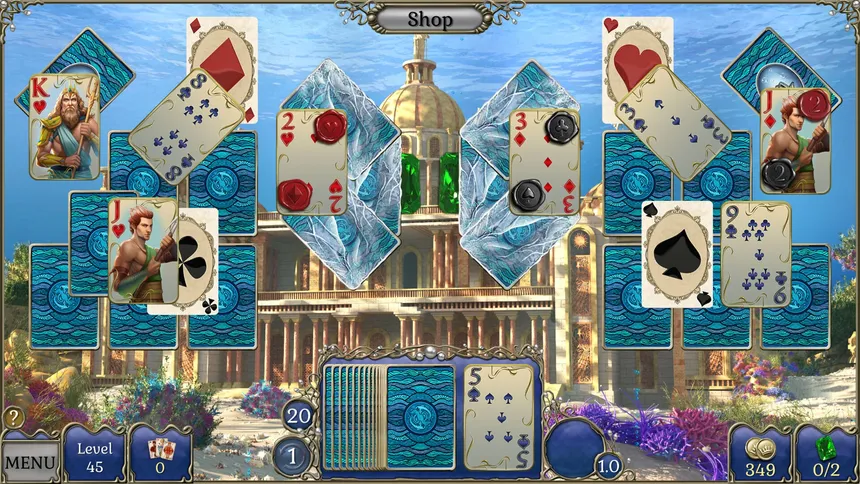 Скриншот 1 к игре Jewel Match Atlantis Solitaire 4 - Collector's Edition