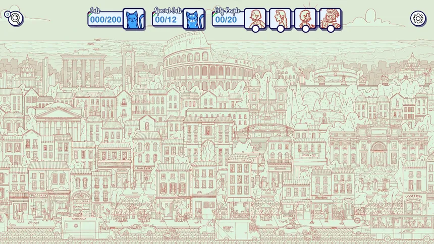 Скриншот 1 к игре Hidden Cats in Rome
