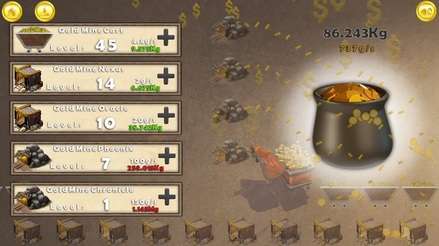 Скриншот 1 к игре Gold Rush Clicker