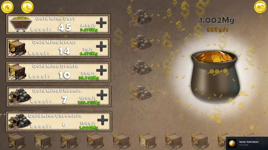 Скриншот 2 к игре Gold Rush Clicker