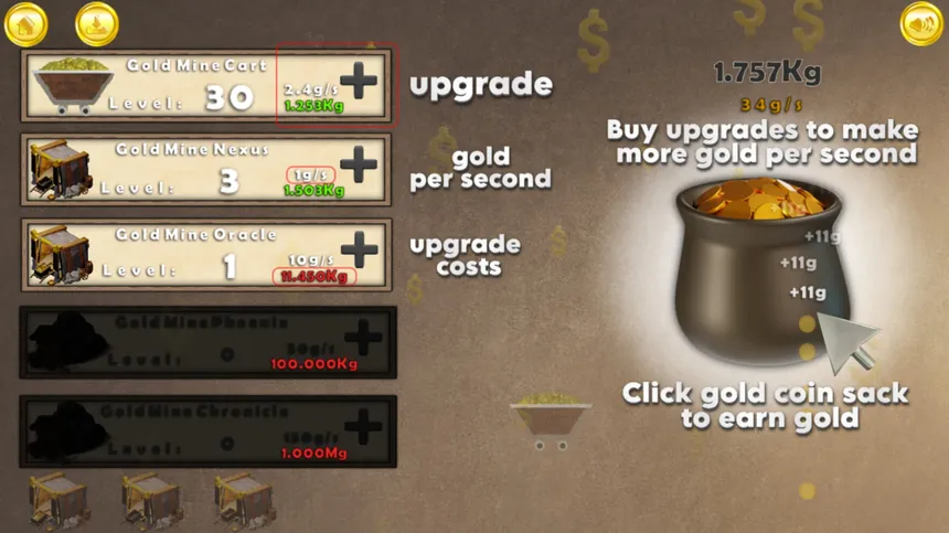 Скриншот 5 к игре Gold Rush Clicker