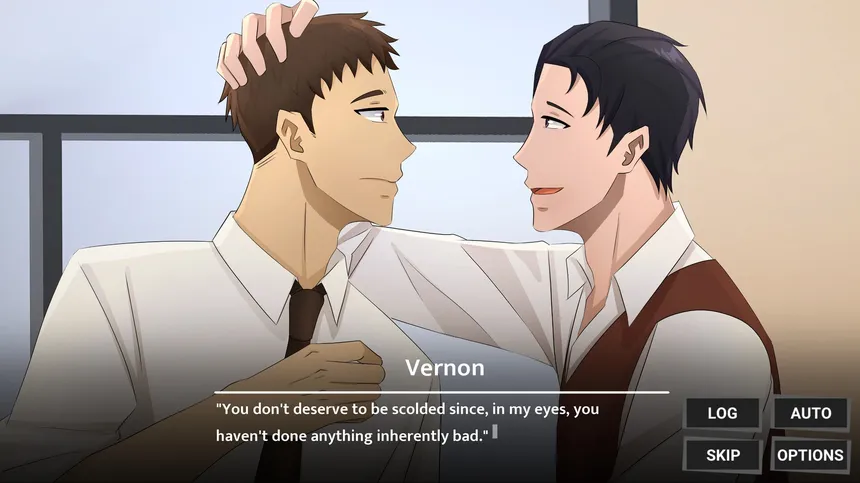 Скриншот 2 к игре My Douchey Boss Has a Gentle Twin Brother?! - BL Visual Novel