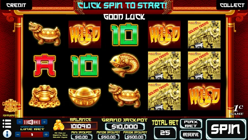Скриншот 2 к игре Oriental Gold : Golden Trains Edition - Slots