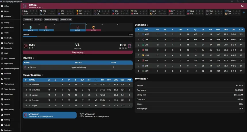 Скриншот 1 к игре Hockey Legacy Manager 24