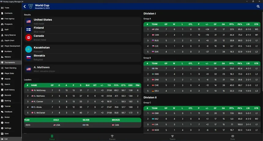 Скриншот 6 к игре Hockey Legacy Manager 24