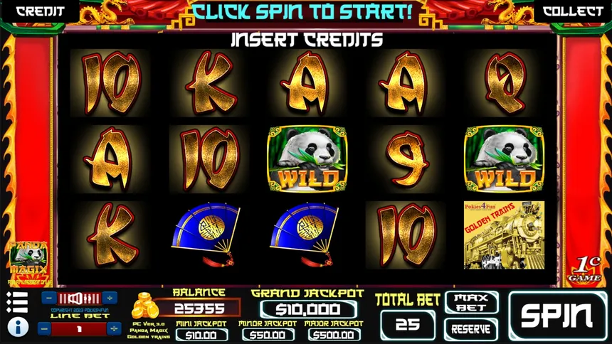 Скриншот 1 к игре Panda Magix : Golden Trains Edition - Slots