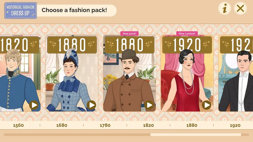 Скриншот 1 к игре Historical Fashion Dress Up