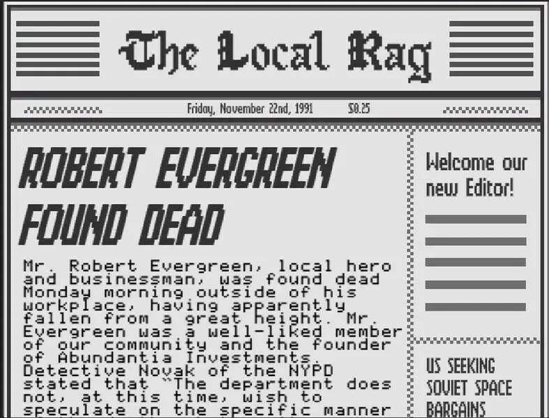 Скриншот 4 к игре Report on the Death of Robert Evergreen