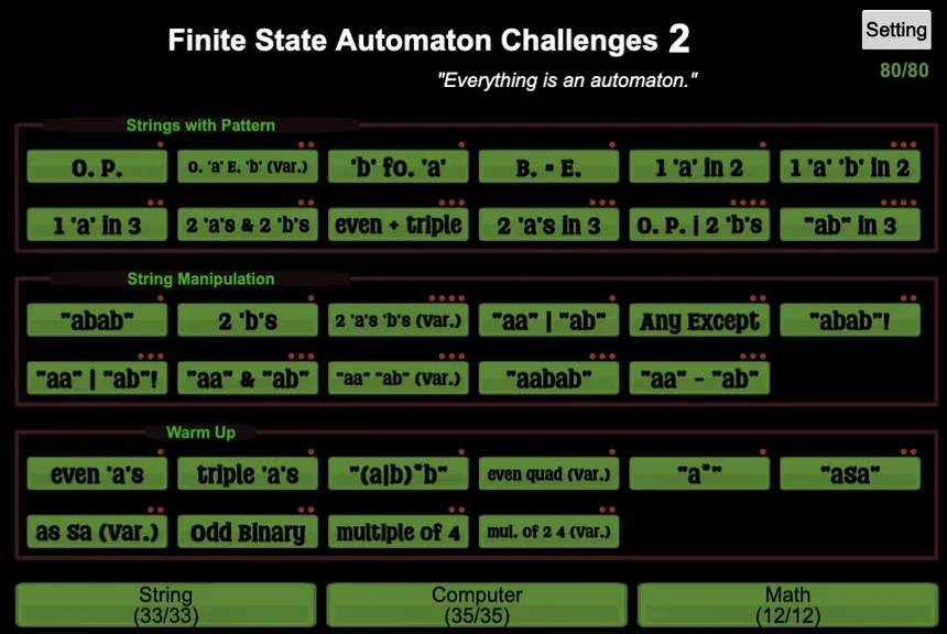 Скриншот 1 к игре Finite State Automaton Challenges 2