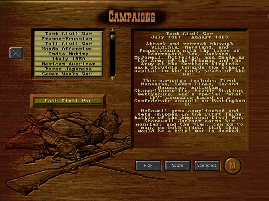 Скриншот 1 к игре Wargame Construction Set III: Age of Rifles 1846-1905