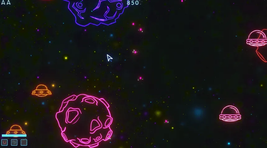 Скриншот 1 к игре Asteroids Neon