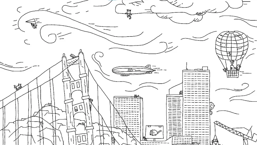 Скриншот 1 к игре Looking For Cats In a Badly Drawn City