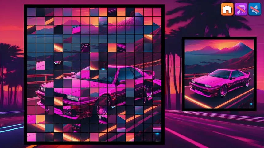 Скриншот 4 к игре OG Puzzlers: Synthwave Cars