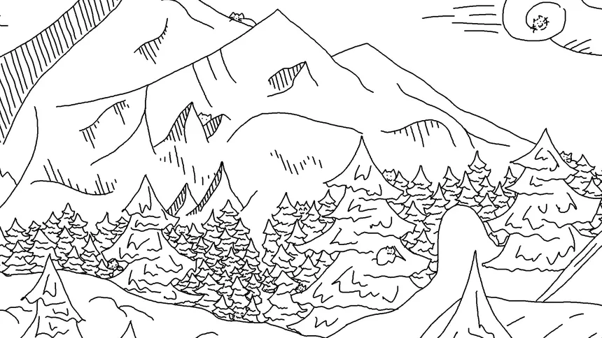 Скриншот 7 к игре Looking For Cats In a Badly Drawn Forest