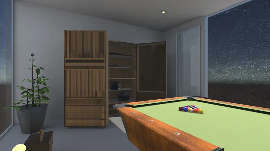 Скриншот 1 к игре Pocketing the ball-Billiards Simulator - 8 ball- 3D pool