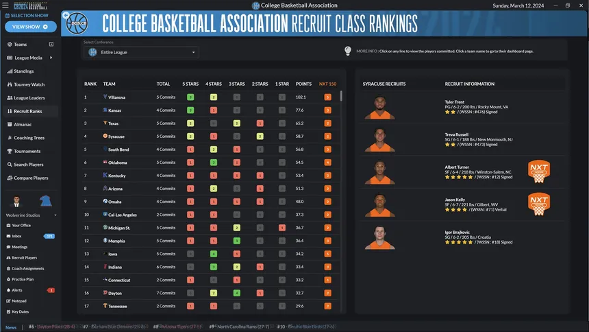 Скриншот 2 к игре Draft Day Sports: College Basketball 2024