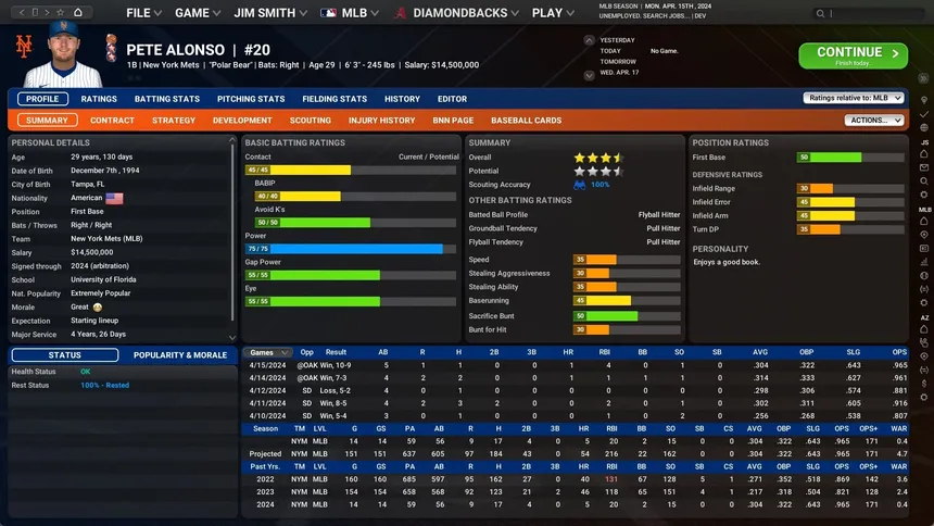 Скриншот 6 к игре Out of the Park Baseball 25