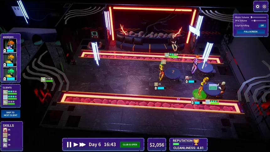 Скриншот 1 к игре Synthetica: Cyber Club Manager