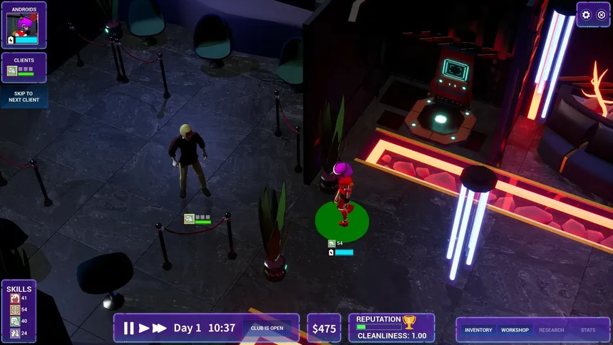 Скриншот 3 к игре Synthetica: Cyber Club Manager