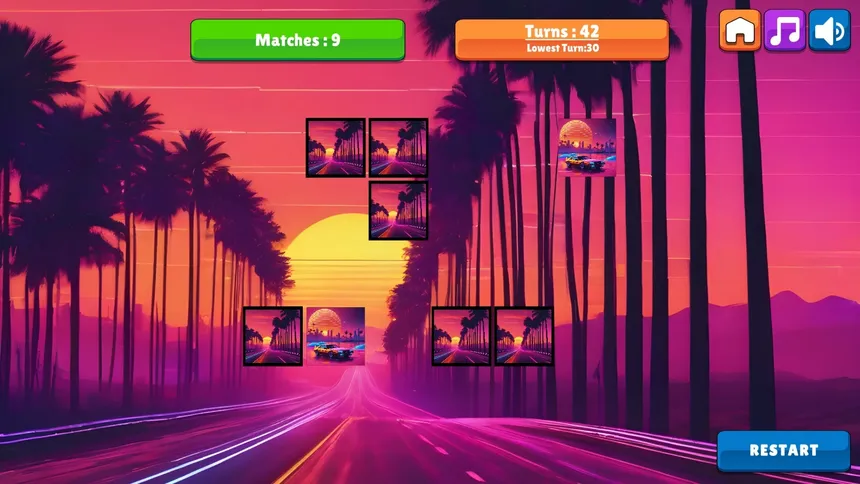 Скриншот 4 к игре OG Memory: Synthwave Cars