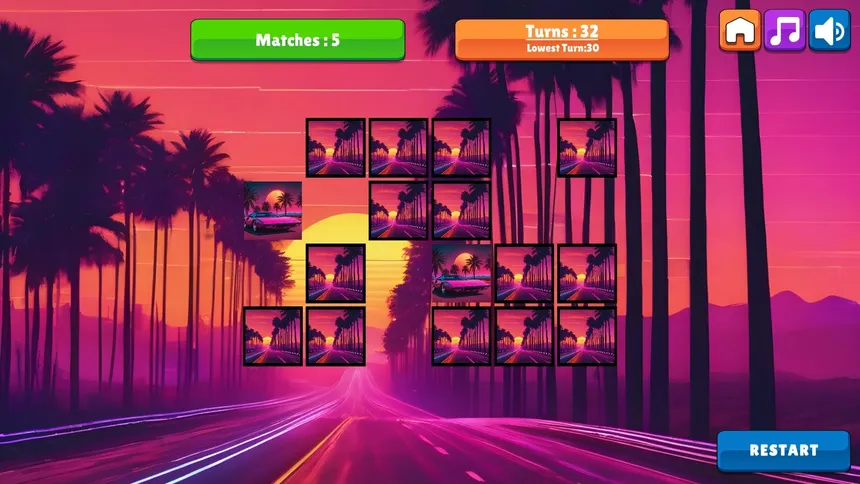 Скриншот 5 к игре OG Memory: Synthwave Cars