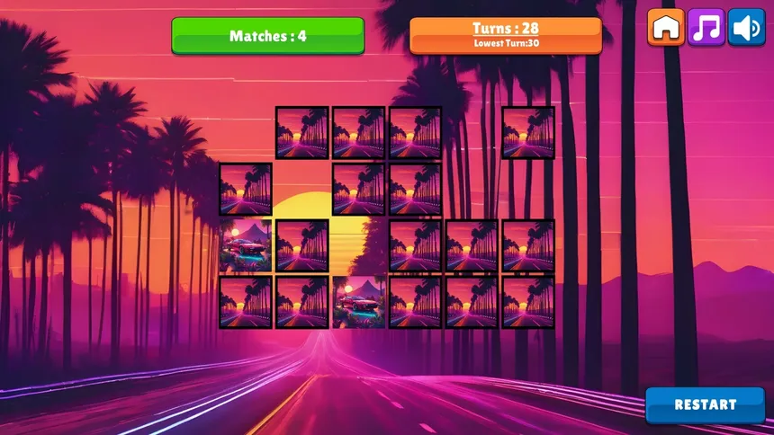 Скриншот 6 к игре OG Memory: Synthwave Cars