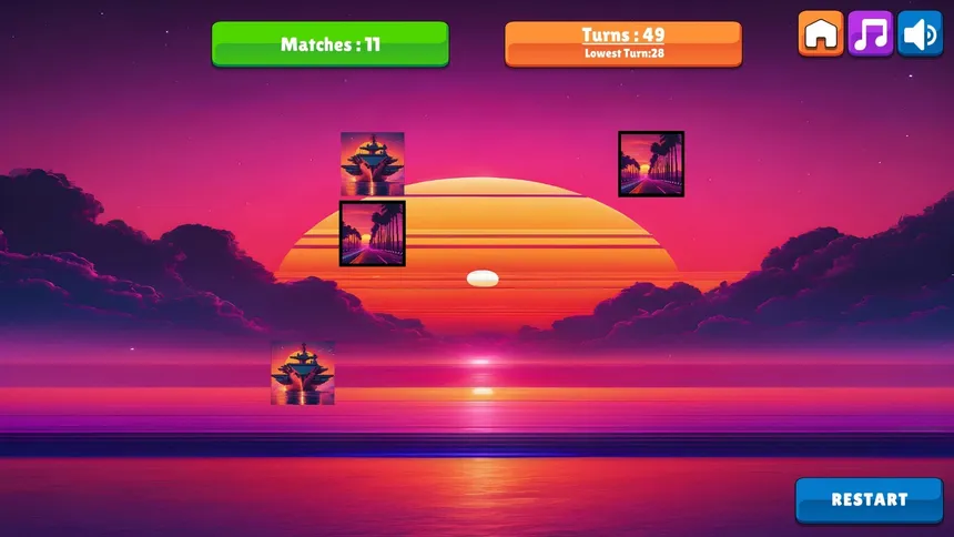 Скриншот 3 к игре OG Memory: Synthwave Boats