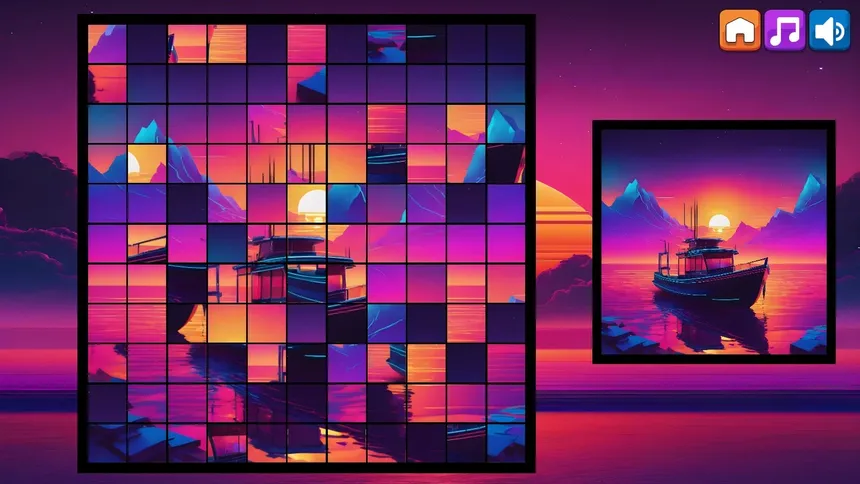 Скриншот 2 к игре OG Puzzlers: Synthwave Boats
