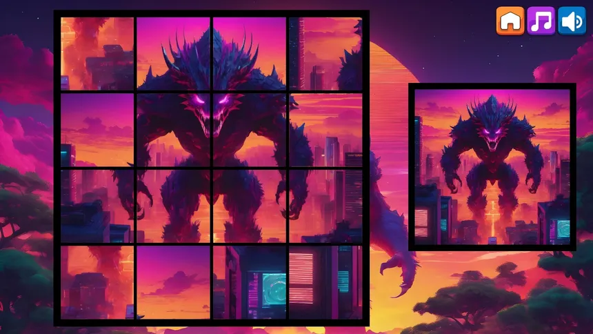 Скриншот 4 к игре OG Puzzlers: Synthwave Monsters