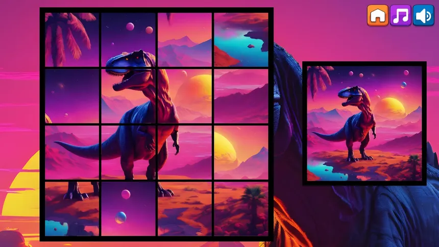 Скриншот 2 к игре OG Puzzlers: Synthwave Dinosaurs
