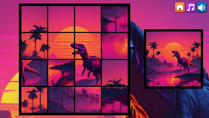 Скриншот 3 к игре OG Puzzlers: Synthwave Dinosaurs