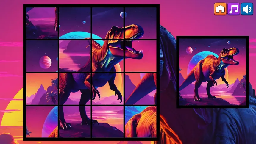 Скриншот 4 к игре OG Puzzlers: Synthwave Dinosaurs