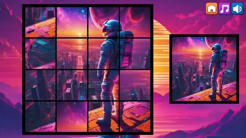 Скриншот 2 к игре OG Puzzlers: Synthwave Astronauts
