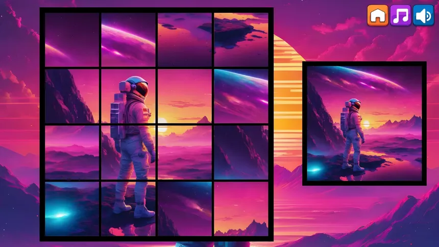 Скриншот 3 к игре OG Puzzlers: Synthwave Astronauts