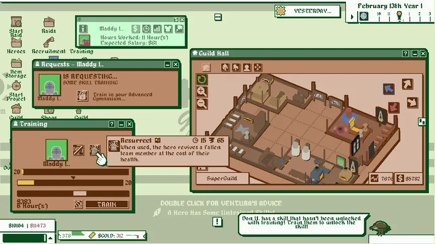 Скриншот 2 к игре Heroes For Hire - Guild Micromanagement Simulator