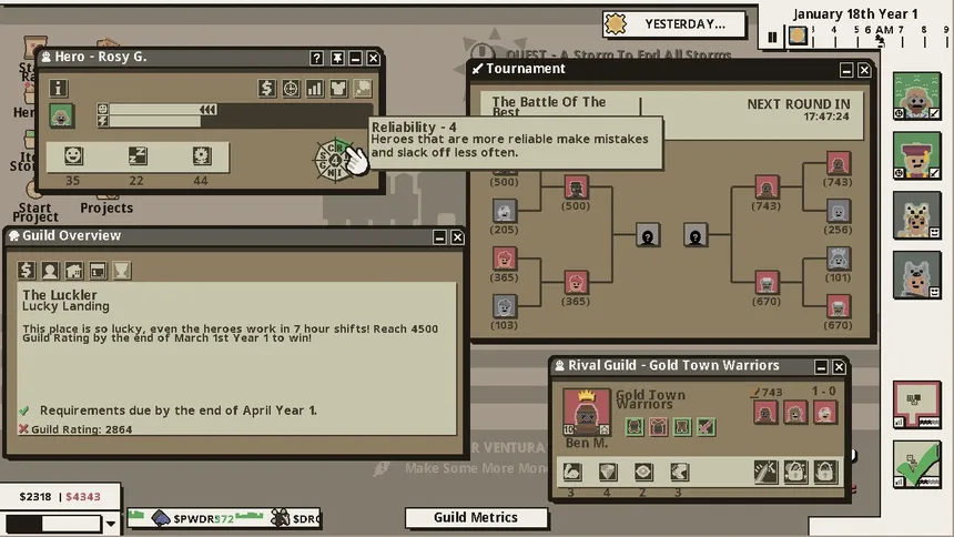 Скриншот 4 к игре Heroes For Hire - Guild Micromanagement Simulator