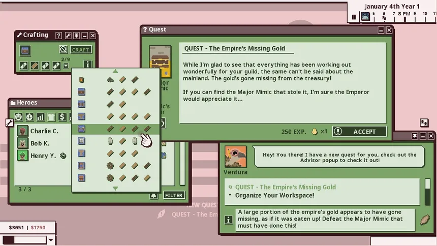 Скриншот 6 к игре Heroes For Hire - Guild Micromanagement Simulator