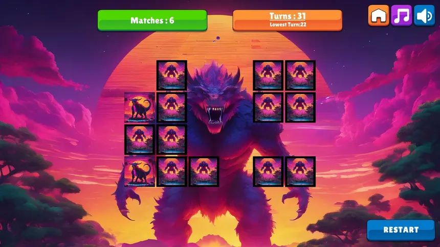 Скриншот 2 к игре OG Memory: Synthwave Monsters