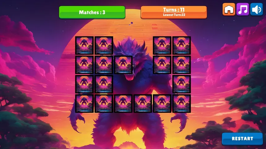 Скриншот 4 к игре OG Memory: Synthwave Monsters