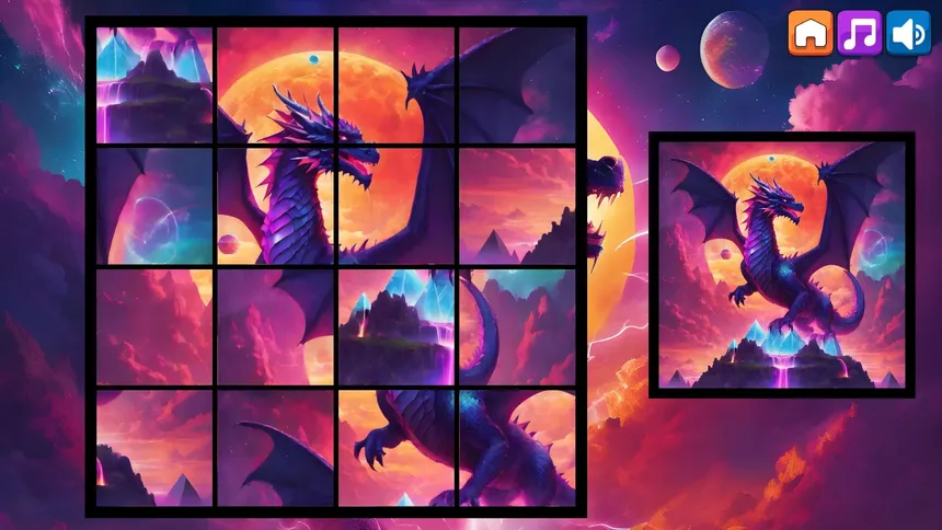 Скриншот 2 к игре OG Puzzlers: Synthwave Dragons