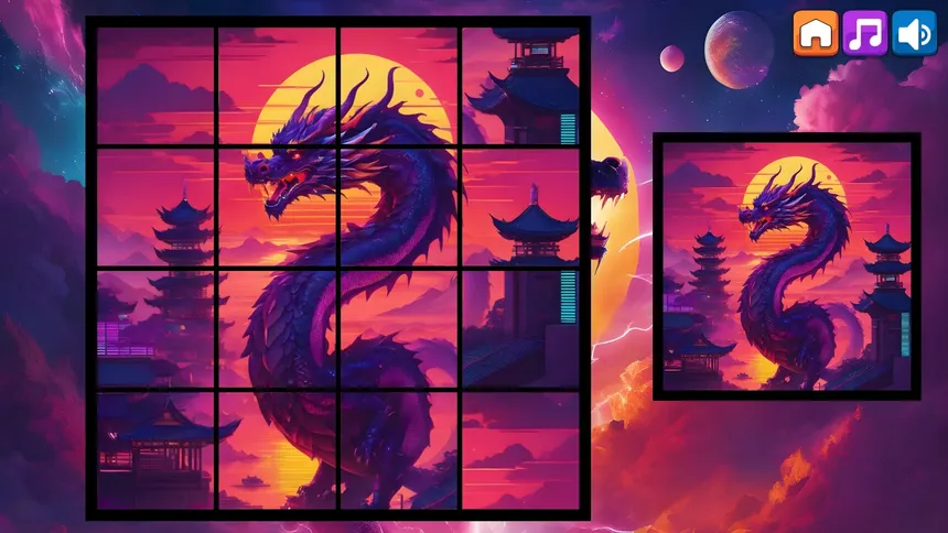Скриншот 3 к игре OG Puzzlers: Synthwave Dragons