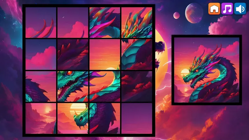 Скриншот 4 к игре OG Puzzlers: Synthwave Dragons