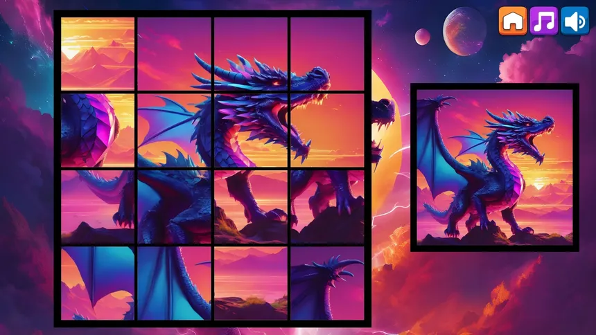Скриншот 5 к игре OG Puzzlers: Synthwave Dragons