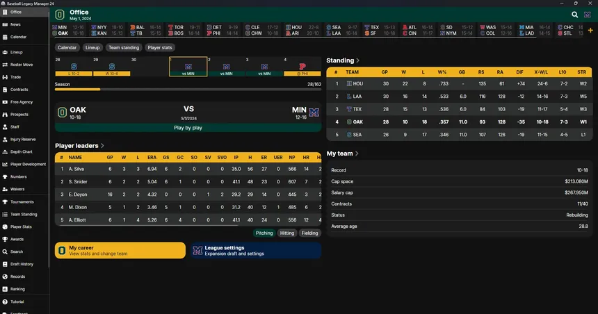 Скриншот 1 к игре Baseball Legacy Manager 24