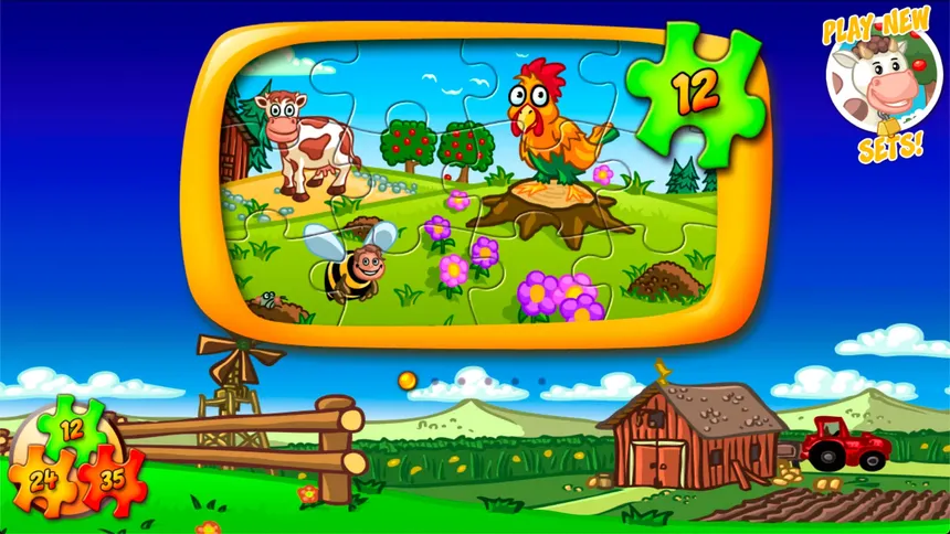 Скриншот 4 к игре Animal Farm Jigsaw Games for Toddlers, Babys and Kids