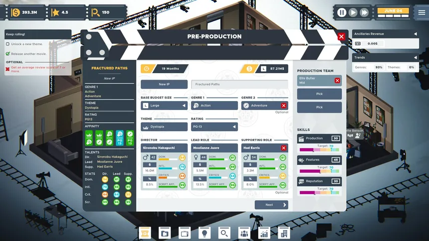 Скриншот 2 к игре The Executive - Movie Industry Tycoon