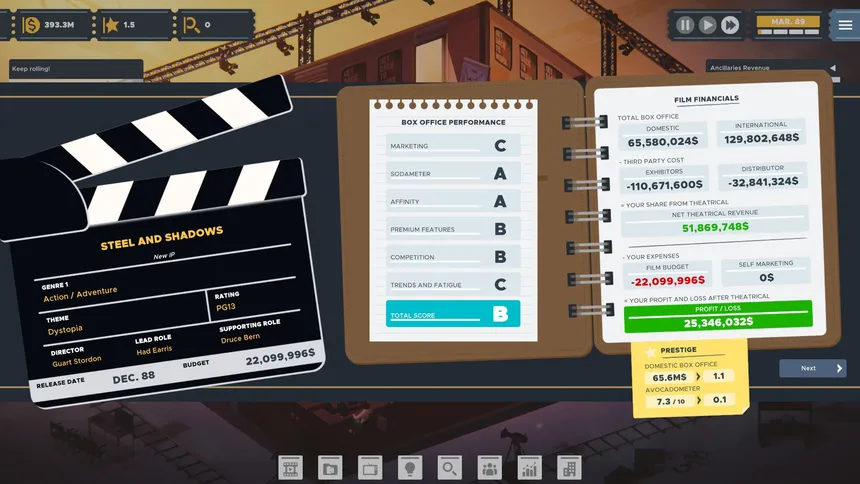 Скриншот 3 к игре The Executive - Movie Industry Tycoon
