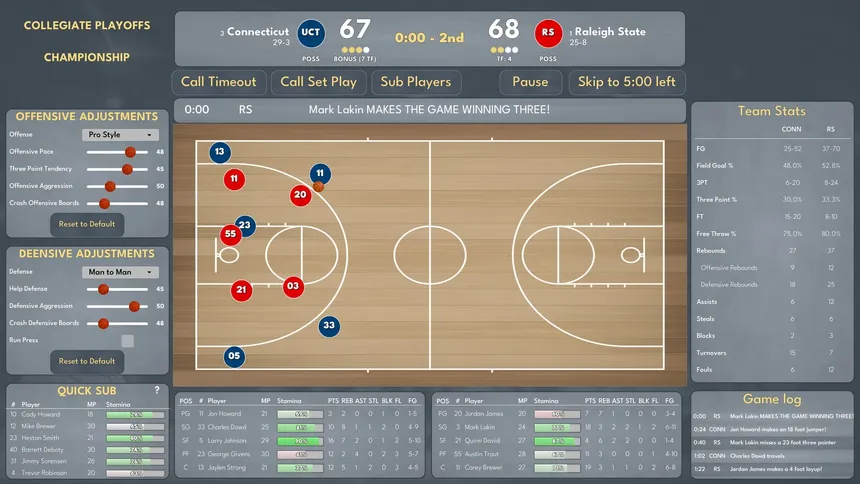 Скриншот 1 к игре College Basketball Manager