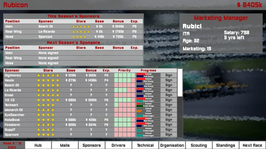 Скриншот 2 к игре Formula Racing Manager