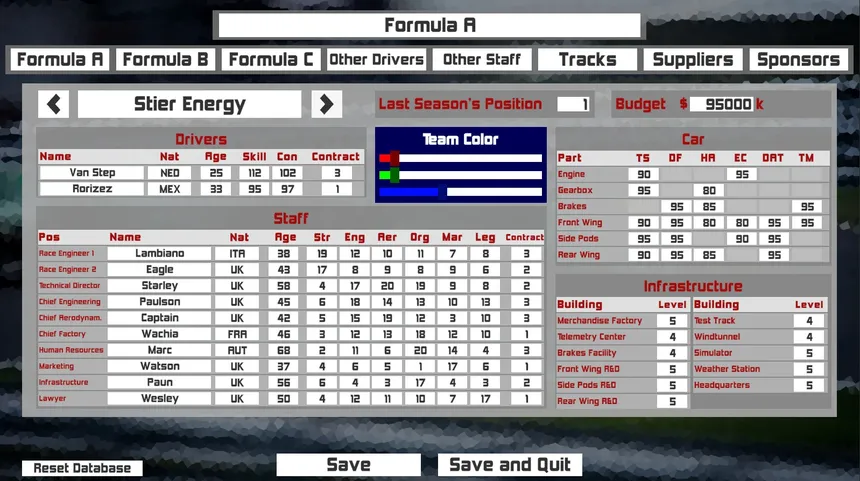 Скриншот 4 к игре Formula Racing Manager